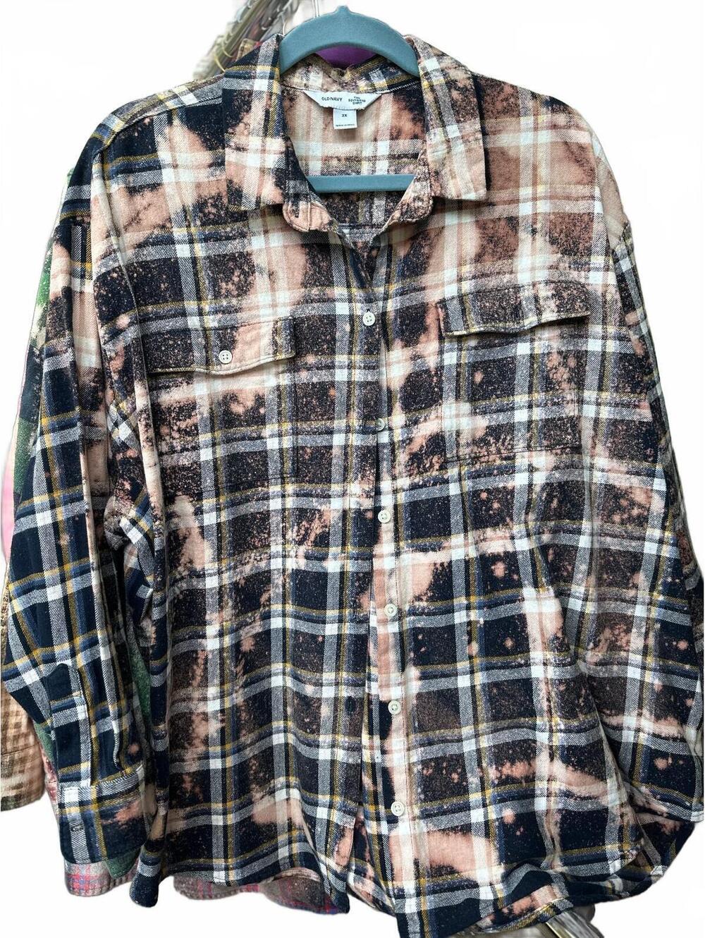 Upcyled Flannel Shirt | Distressed | One of a Kind | Wearable Art